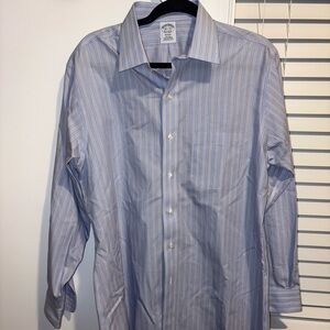 Brooks Brothers Regent Fit Non-Iron Dress Shirt Blue Stripe 16 1/2-34